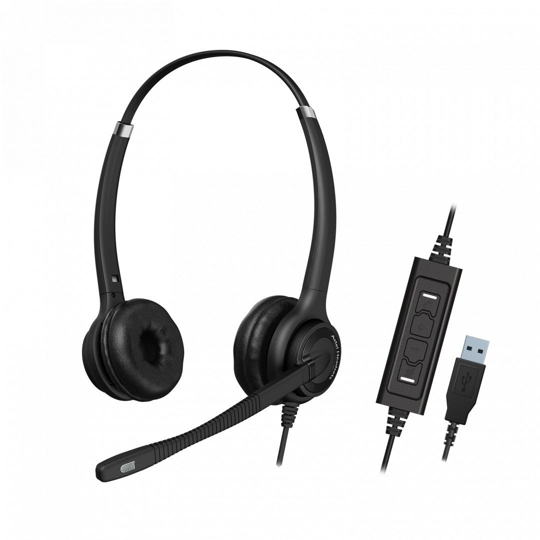 Axtel Elite HDvoice MS HD duo USB Headset Black