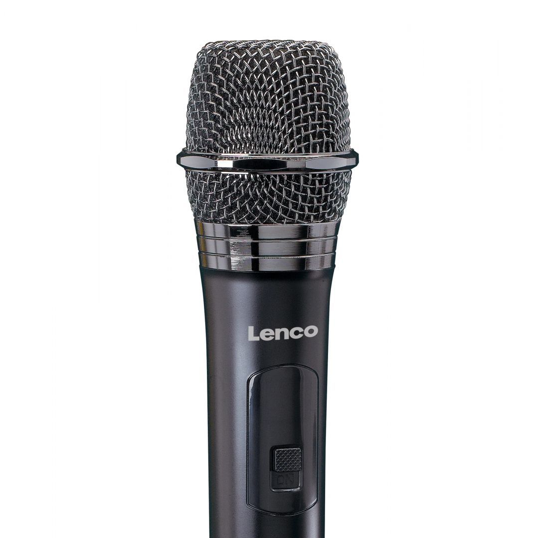 Lenco MCW-011BK wireless Microphone with 6,3mm battery powered receiver Black