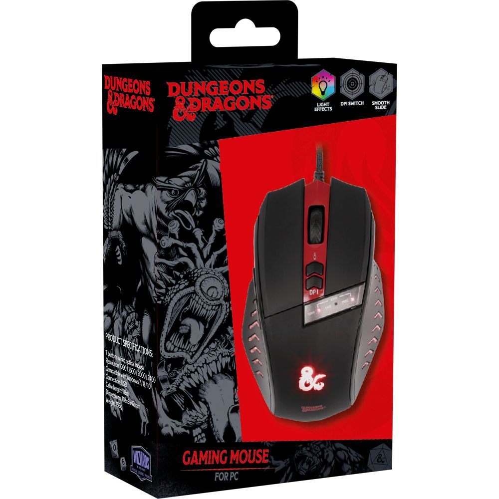 KONIX Dungeons & Dragons Gaming mouse Black/Red