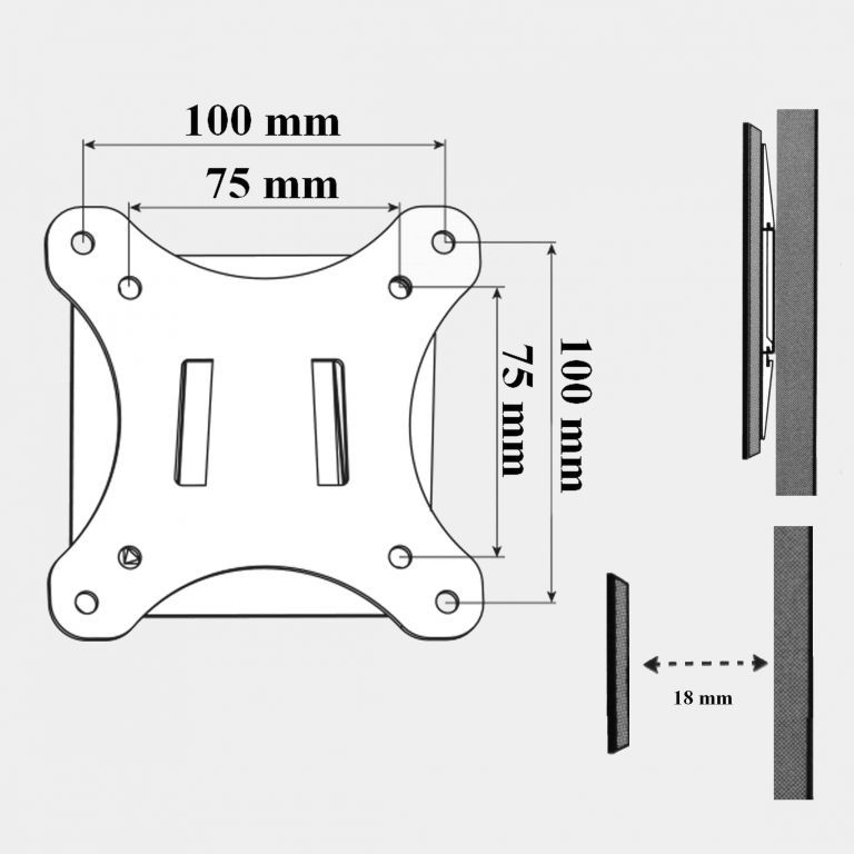 Harmantrade L05 Wall Mount 13"-27" Black