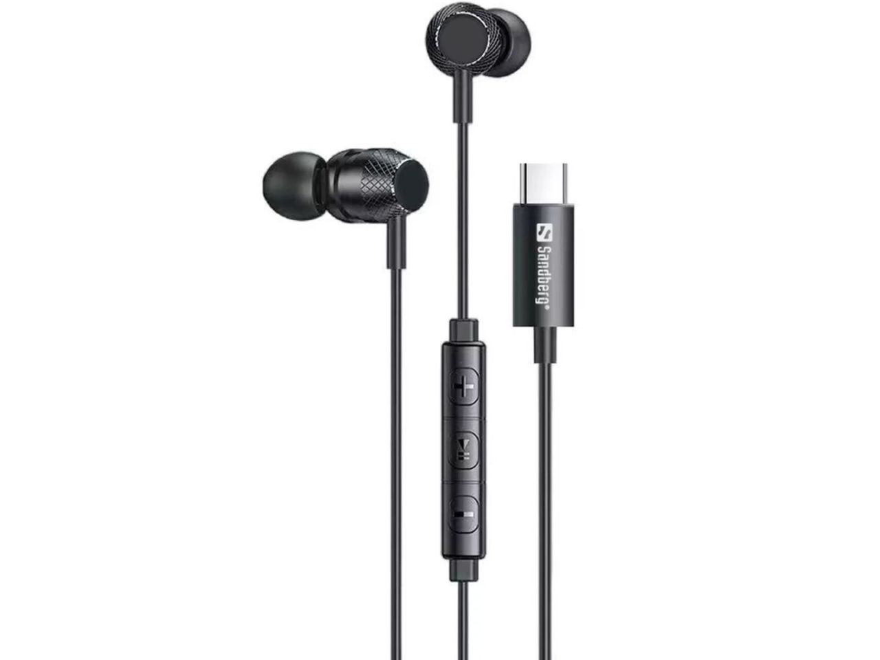 Sandberg USB-C/A In-Earset With Line-Mic Black