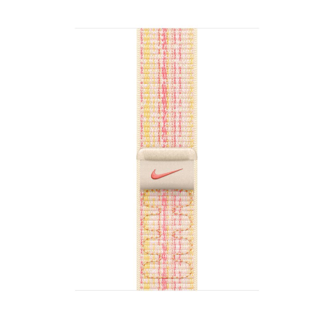 Apple Watch 45mm Nike Band: Starlight/Pink Nike Sport Loop