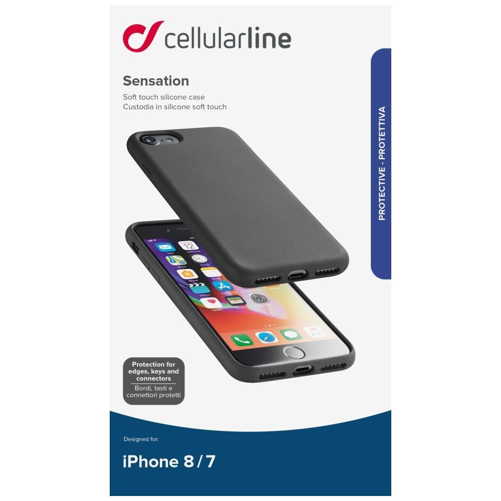 Cellularline Protective silicone case Sensation for Apple iPhone 6/7/8/SE (2020), black