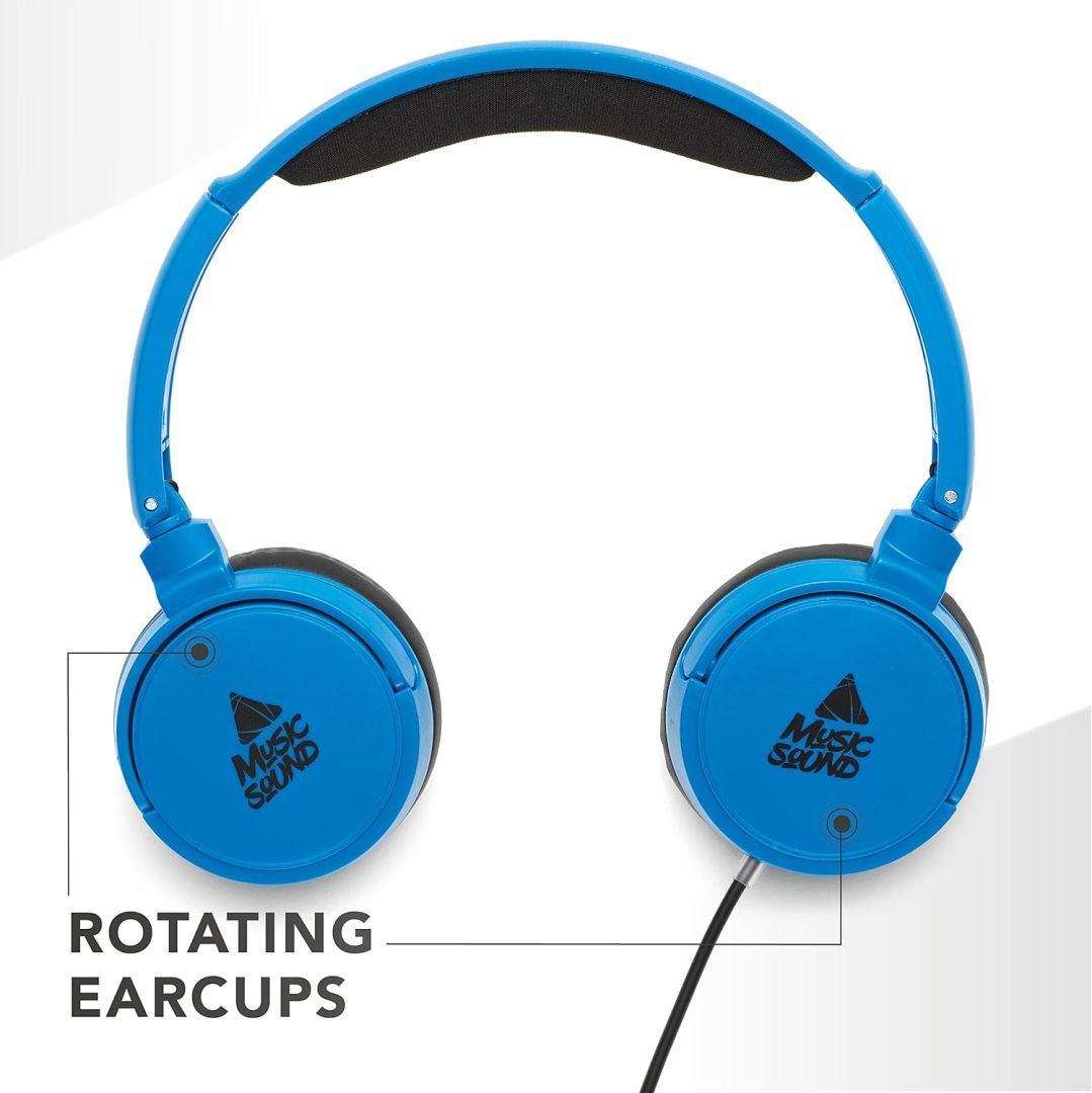 MUSICSOUND Over Ear Basic Wired Headset Blue