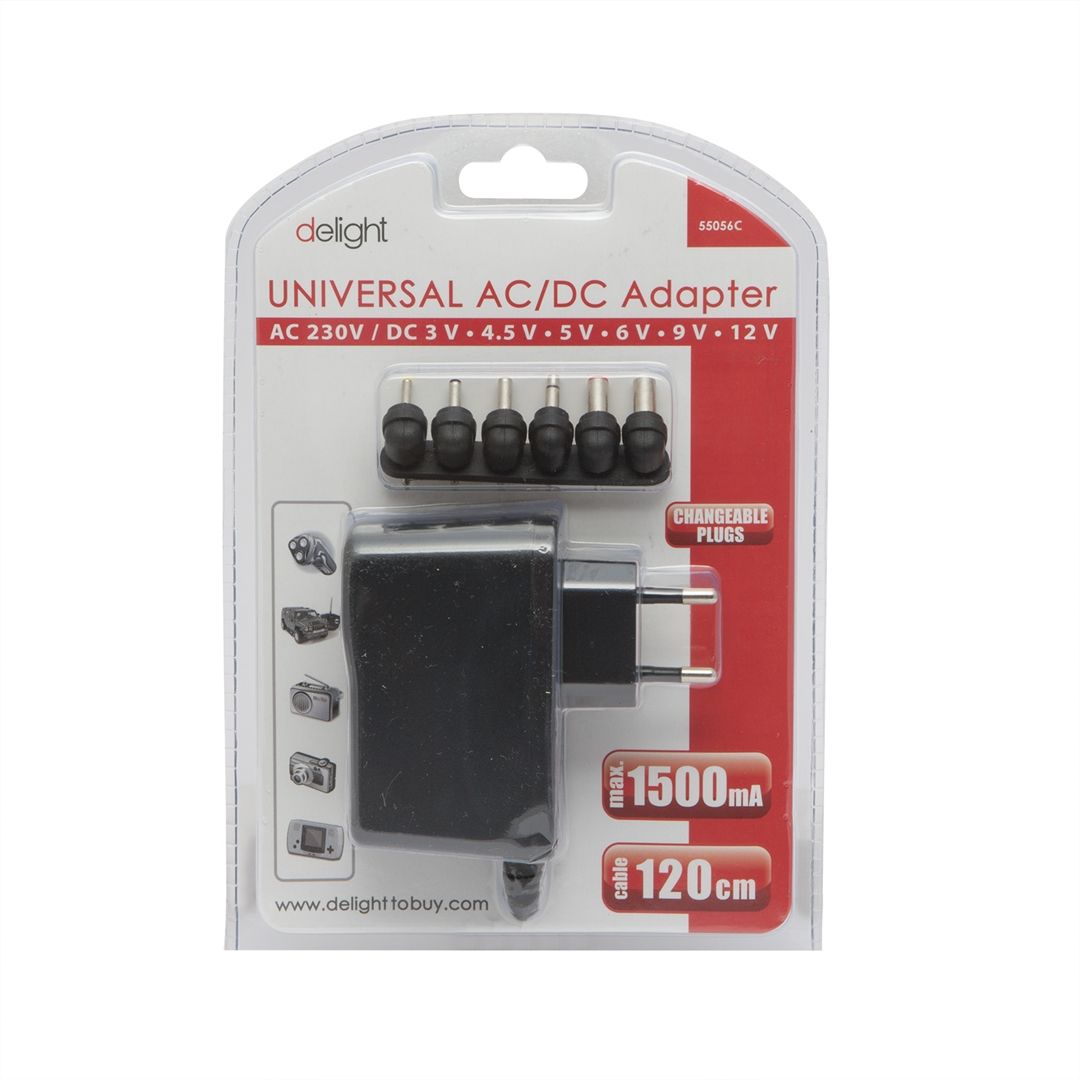 Delight Univerzális adapter 2,5A Black