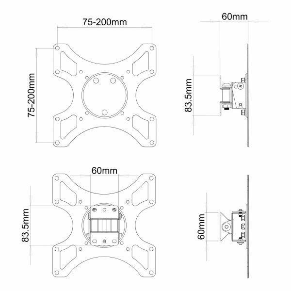 SBOX LCD-2900B Wall Mount 19"-43" Black