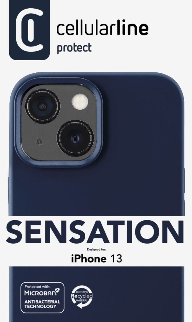 Cellularline Protective silicone cover Sensation for Apple iPhone 13, blue