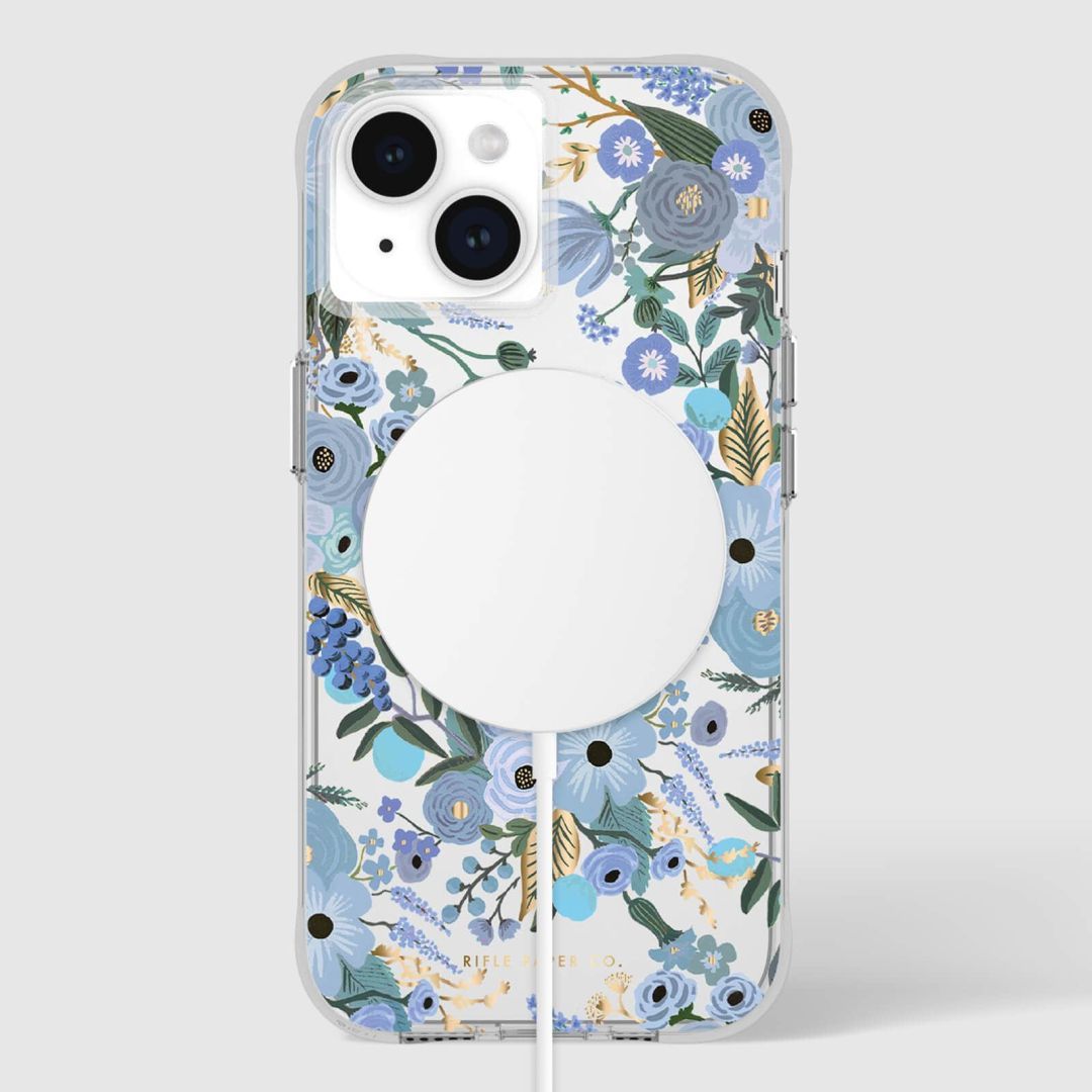 Case-Mate iPhone 15 case Rifle Party Co. Garden Party Blue MagSafe