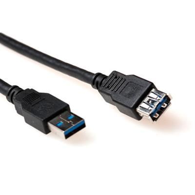 ACT USB 3.0 A male to USB A female 0,5m Black