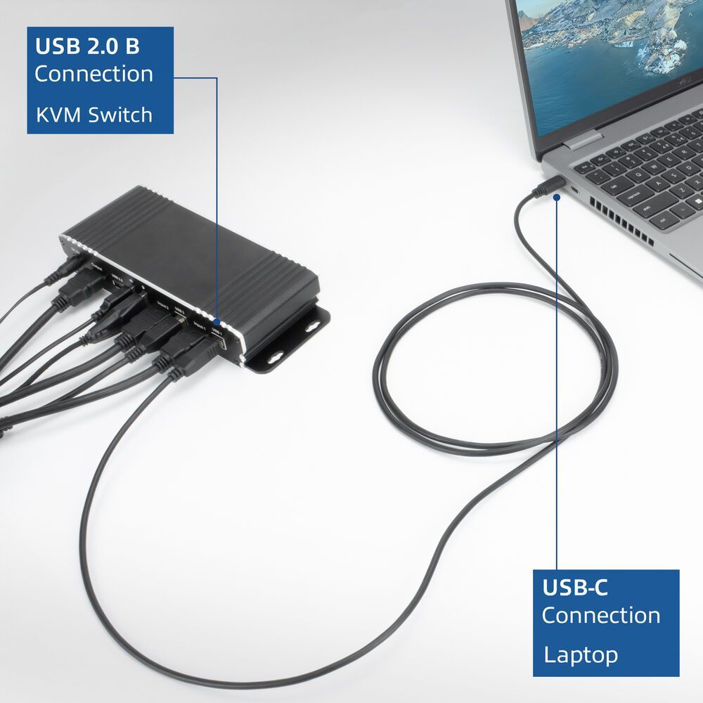 ACT USB 2.0 cable USB-C to USB-B 1,8m Black