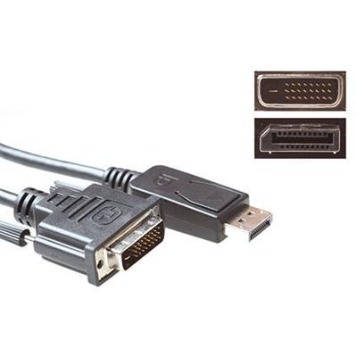 ACT Conversion cable DisplayPort male to DVI male 0,5m Black