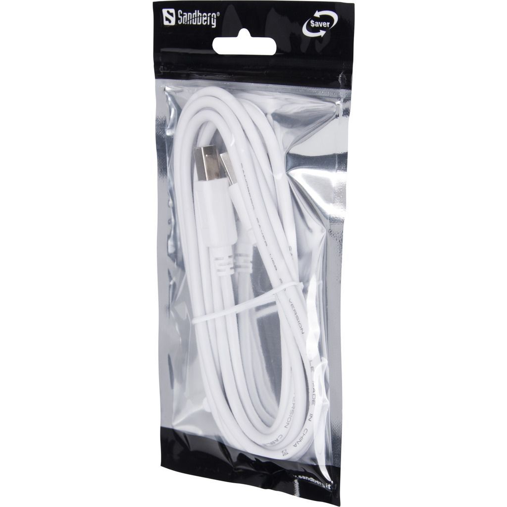 Sandberg USB 2.0 A-B 2m SAVER White