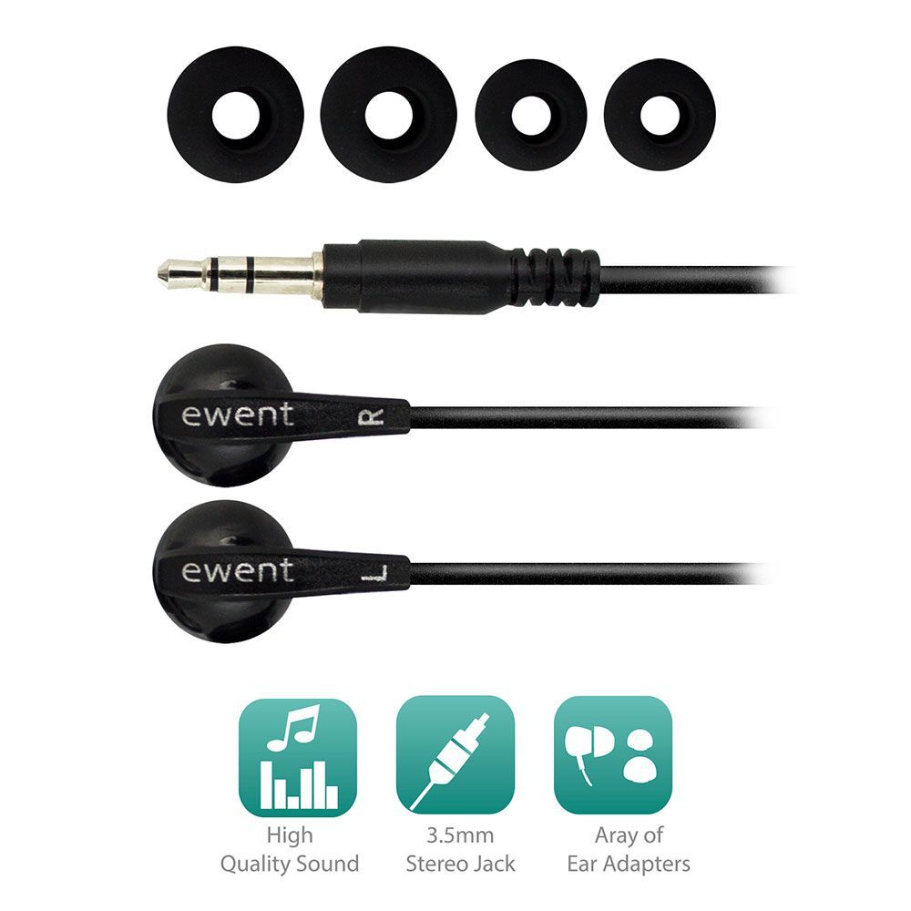 Ewent EW3584 In-ear Headphones Black