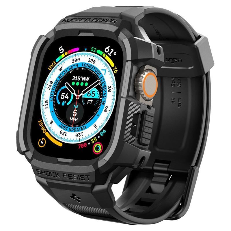 Spigen Rugged Armor Pro, black - Apple Watch Ultra 2/Ultra 49mm