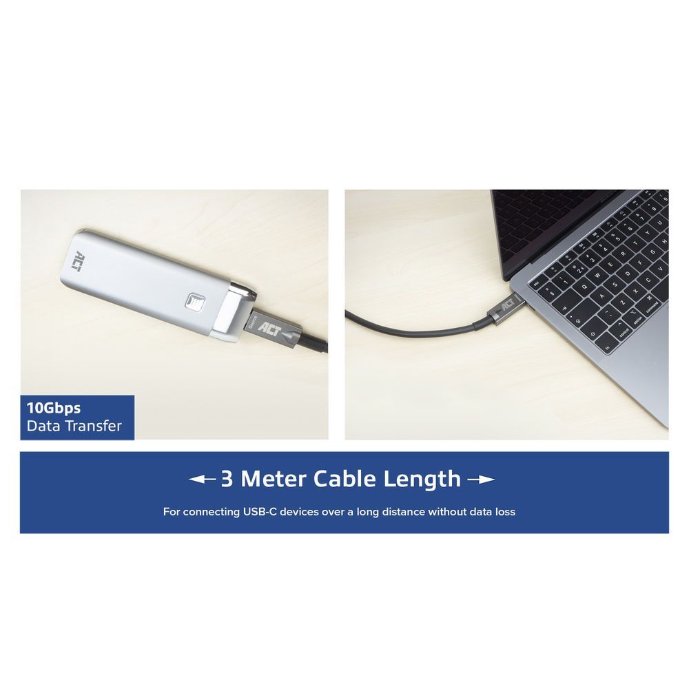 ACT USB-C 3.2 Gen2 Active Optical Cable (AOC) connection cable 3m Black