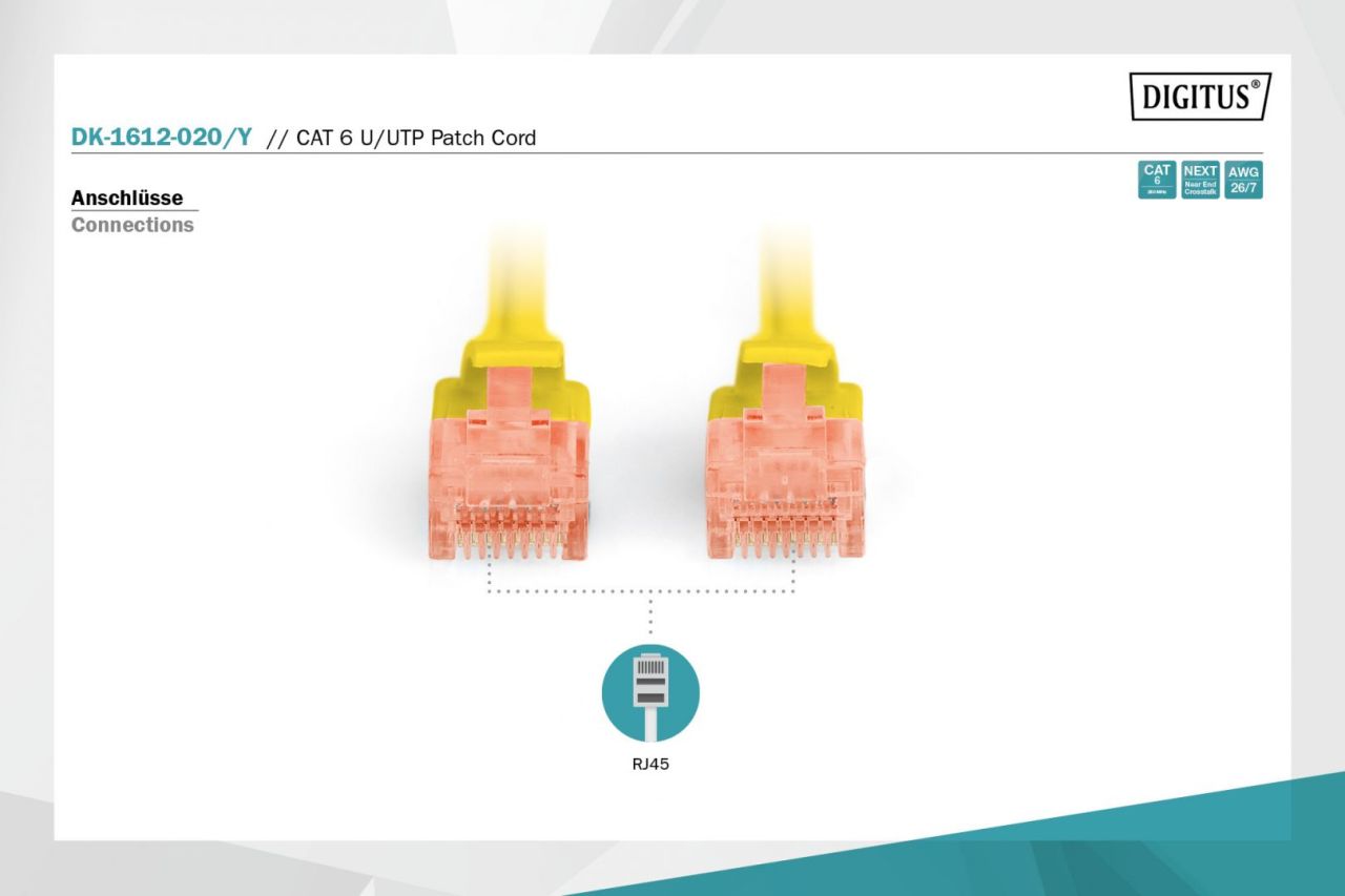 Digitus CAT6 U-UTP Patch Cable 2m Yellow