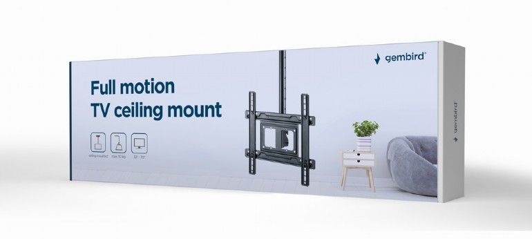 Gembird CM-70ST-01 Full-motion TV ceiling mount 32”-70” Black