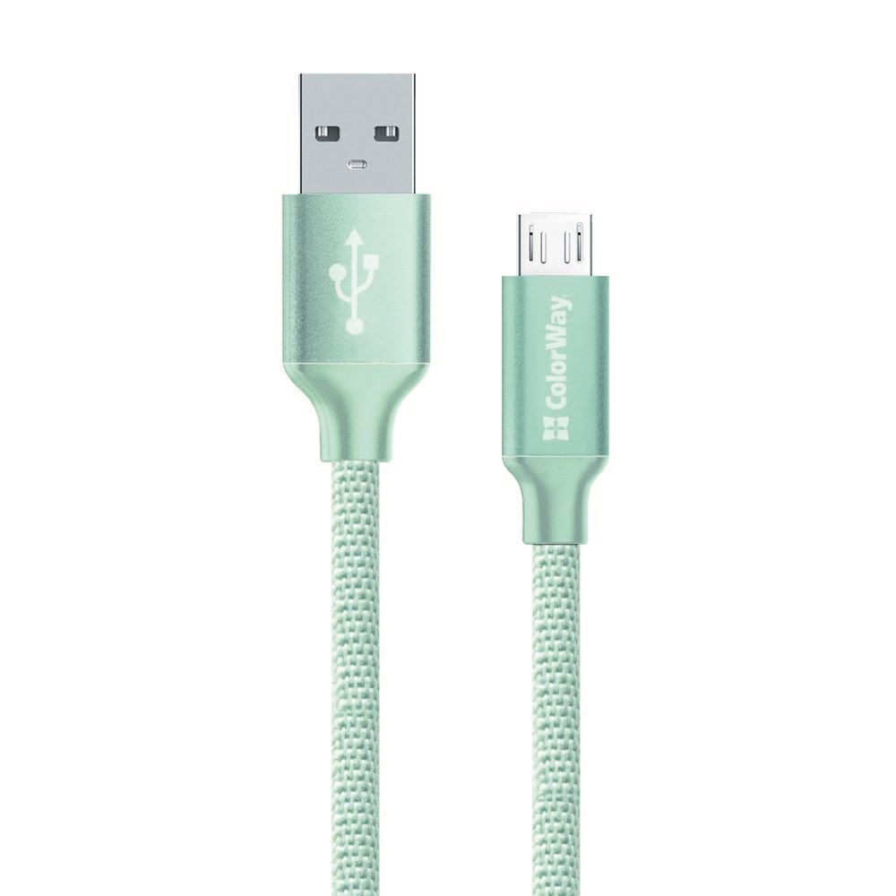 ColorWay USB to MicroUSB 2.1A cable 1m Mint