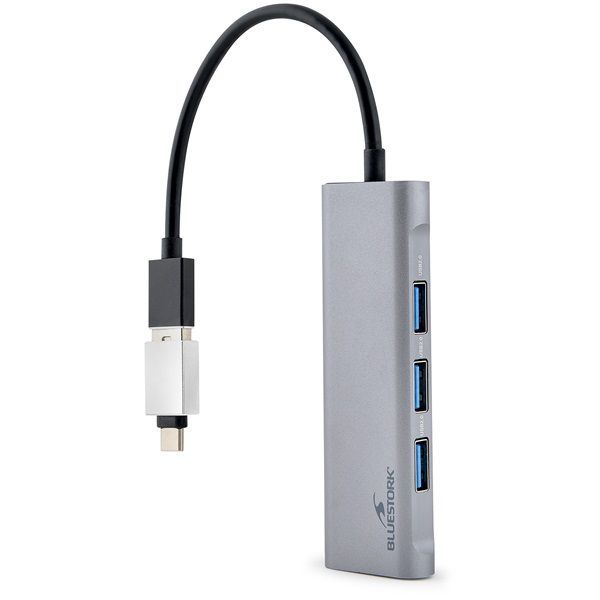 Bluestork HUB-MINI USB-A to 3xUSB2.0 + 1xUSB-C 1xHDMI USB3.0 Grey