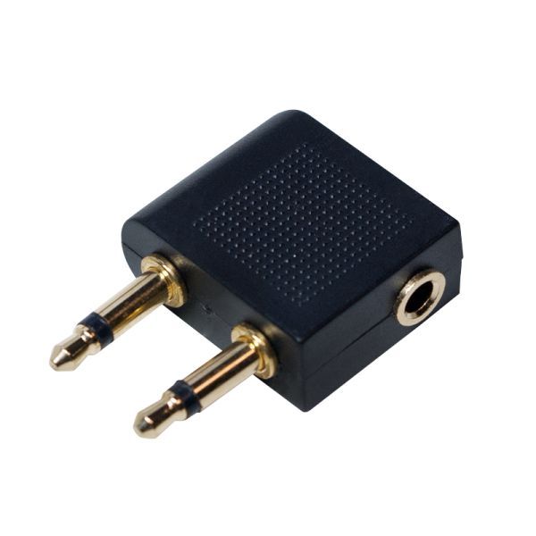 Logilink Audio adapter, 2x 3.5 mm 2-Pin/M to 3.5 mm 3-Pin/F 90° angled Black