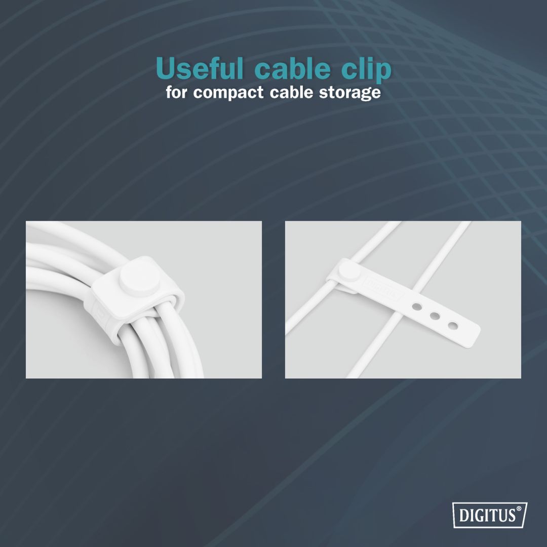 Digitus USB-C Silicone charging cable USB-A to USB-C USB 2.0 60W 0,5m White