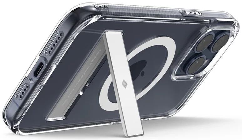 Spigen Caseology Capella MagSafe Kickstand iPhone 15 Pro Max Clear White