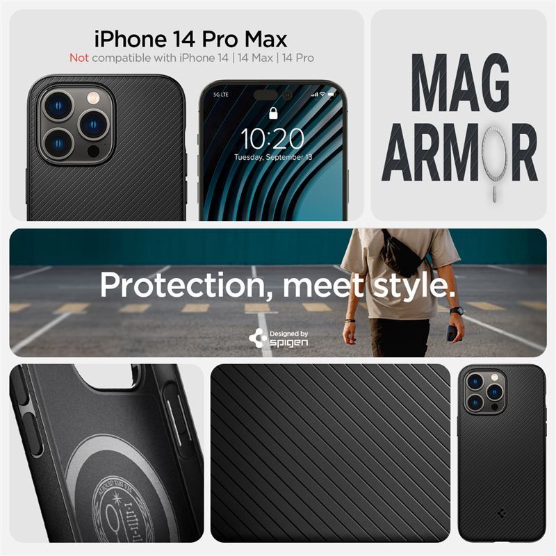 Spigen Mag Armor MagSafe, matte black - iPhone 14 Pro Max