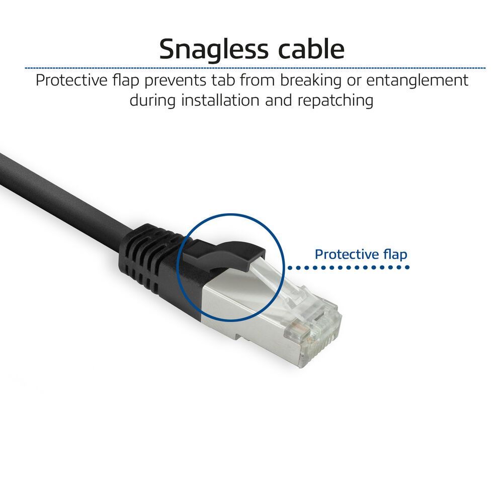 ACT CAT8 U-FTP Patch Cable 0,5m Black