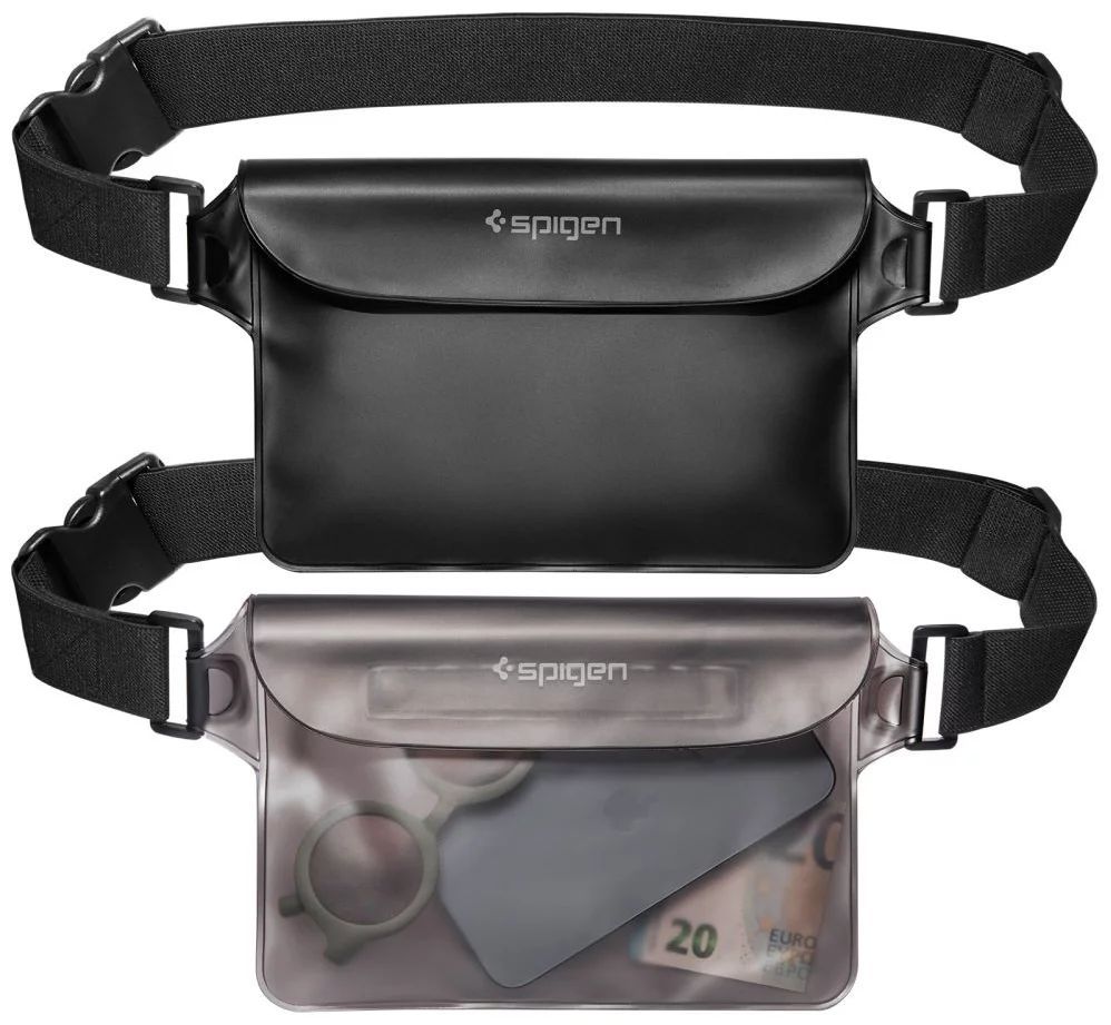 Spigen Aqua Shield WaterProof Waist Bag A620 2 Pack Black + Transparent Black