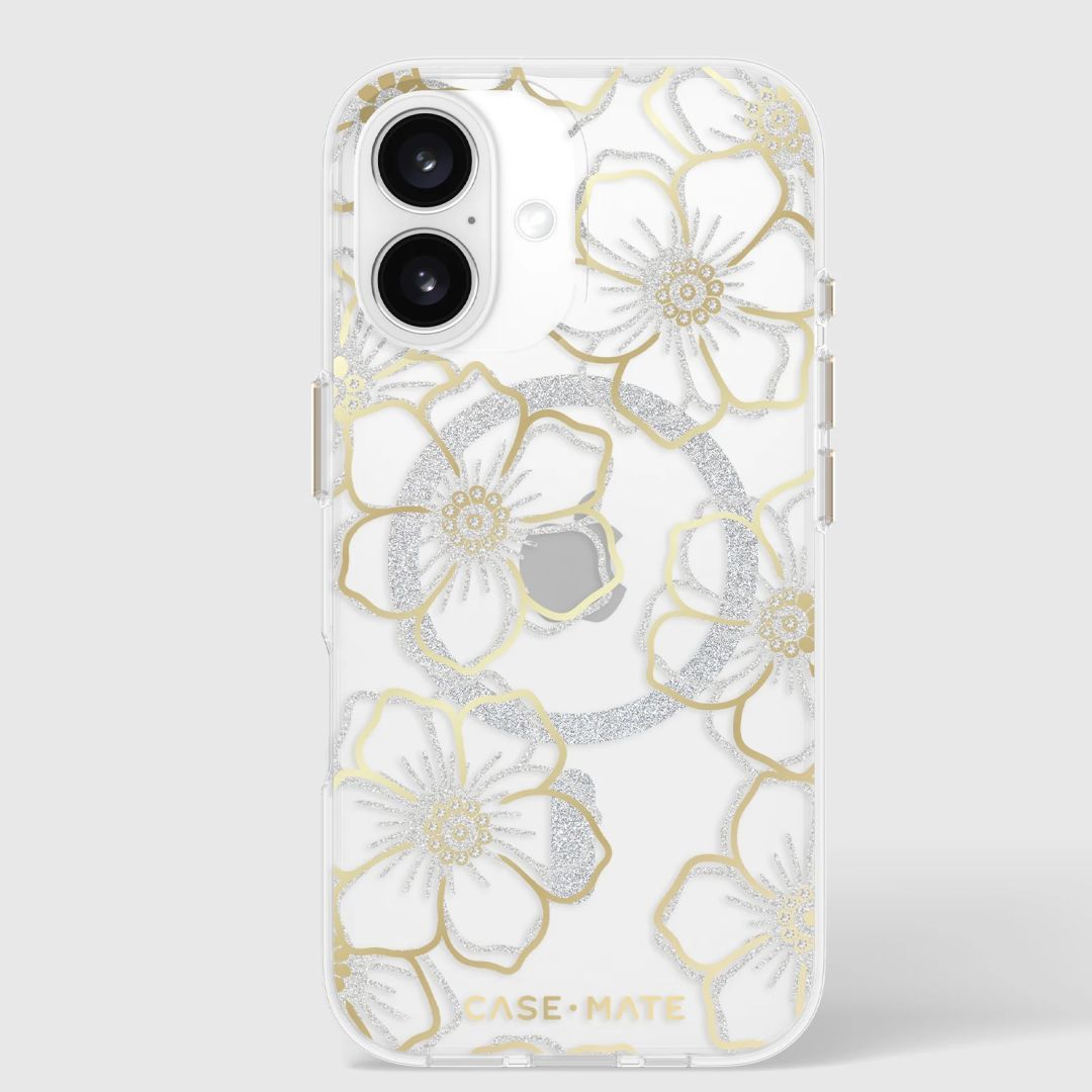 Case-Mate Floral Gems magsafe iPhone 16 Gold