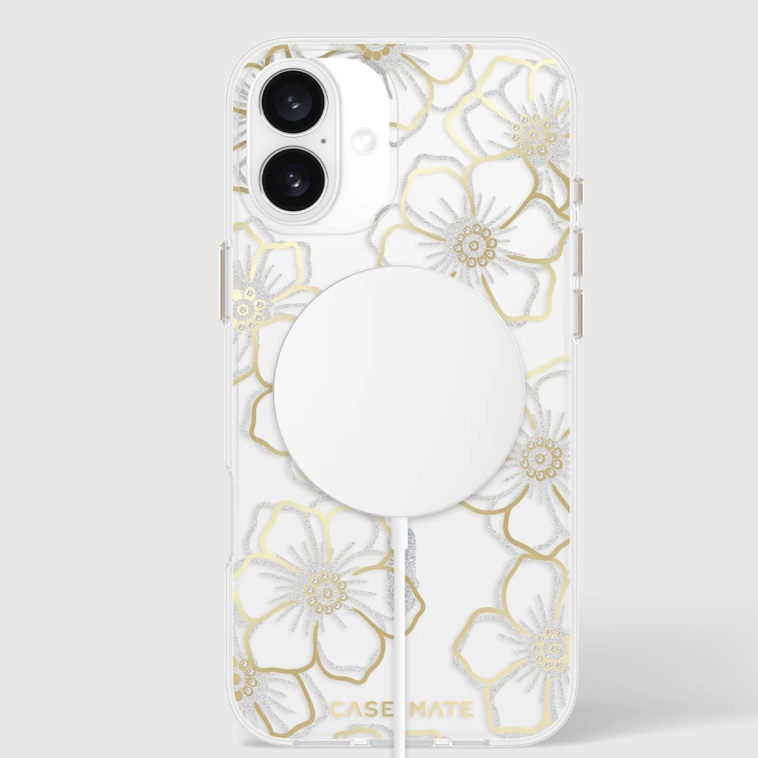 Case-Mate Floral Gems magsafe iPhone 16 Plus Gold