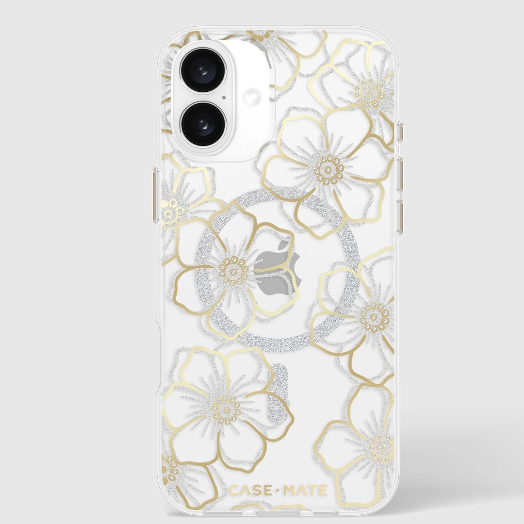 Case-Mate Floral Gems magsafe iPhone 16 Plus Gold