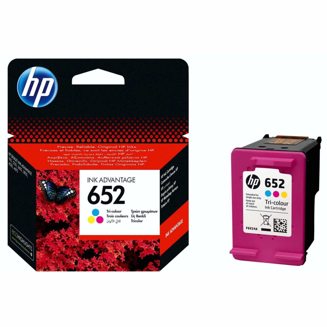 HP F6V24AE (652) Color tintapatron