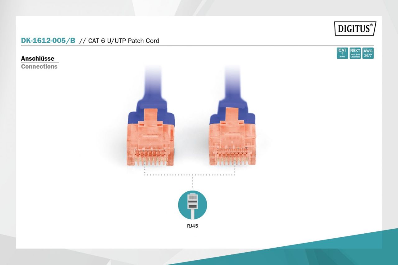 Digitus CAT6 U-UTP Patch Cable 0,5m Blue