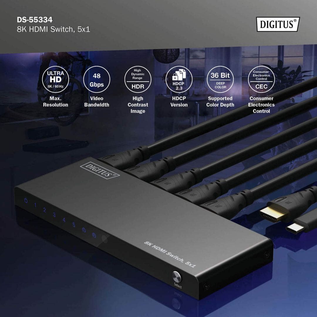 Digitus DS-55333 DS-55334 8K HDMI Switch