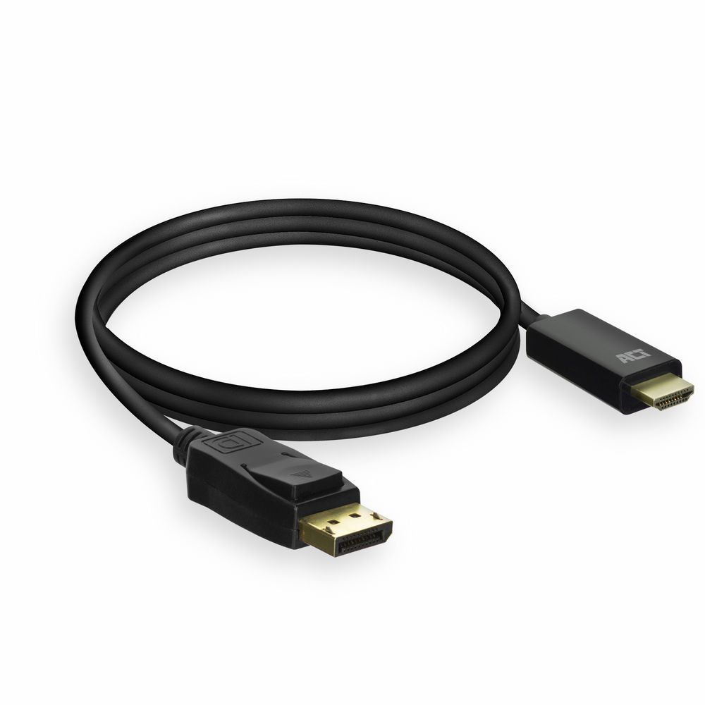 ACT AC7550 DisplayPort to HDMI adapter cable 1,8m Black