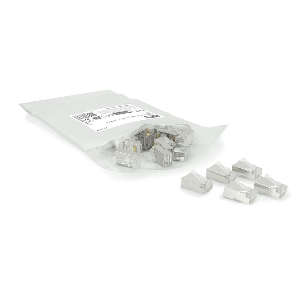 ACT CAT6A pass-through shielded modular RJ45 connector