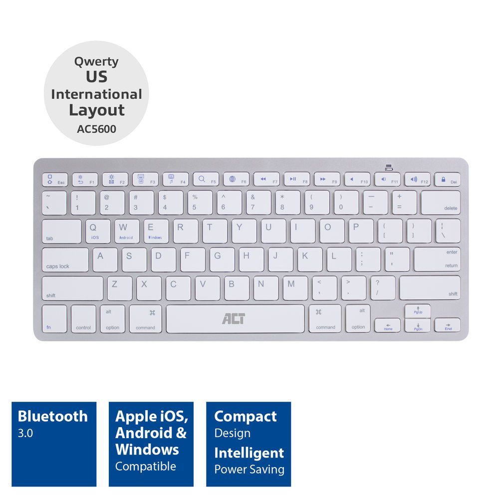 ACT AC5600 Portable Bluetooth Keyboard White US