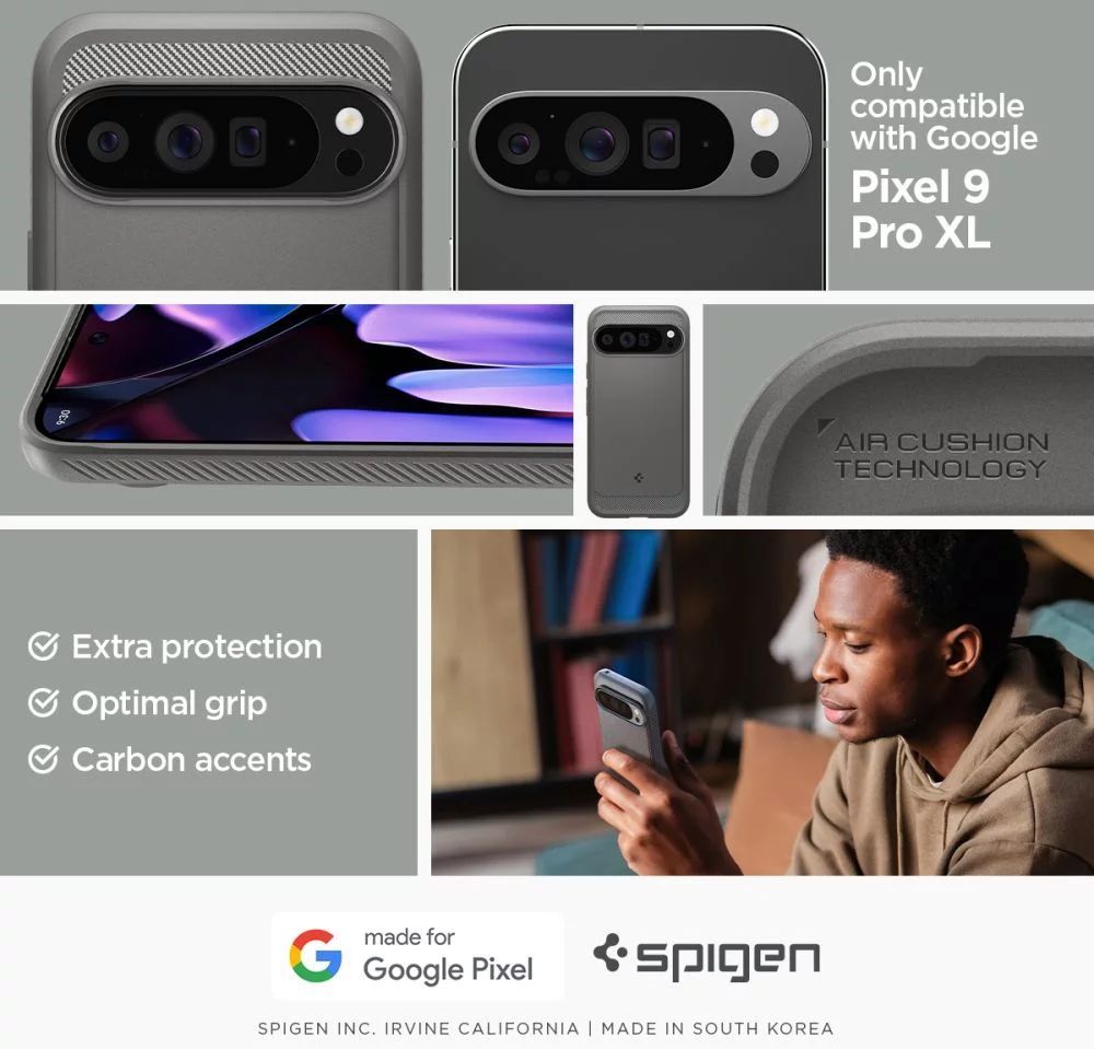 Spigen Rugged Armor Google Pixel 9 Pro XL Marble Grey