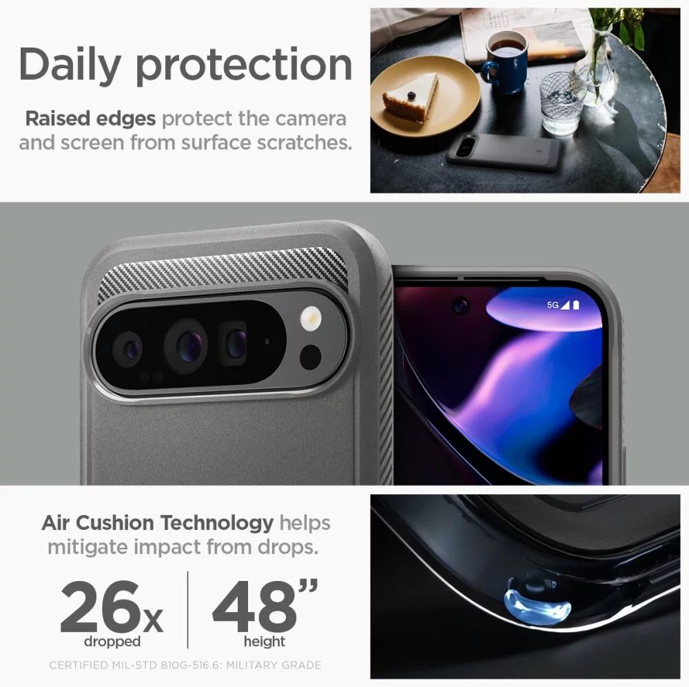 Spigen Rugged Armor Google Pixel 9 Pro XL Marble Grey