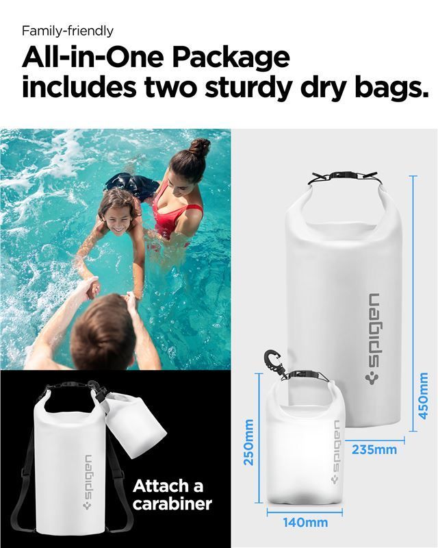 Spigen Aqua Shield WaterProof Dry Bag 20L + 2L A630 Snow White