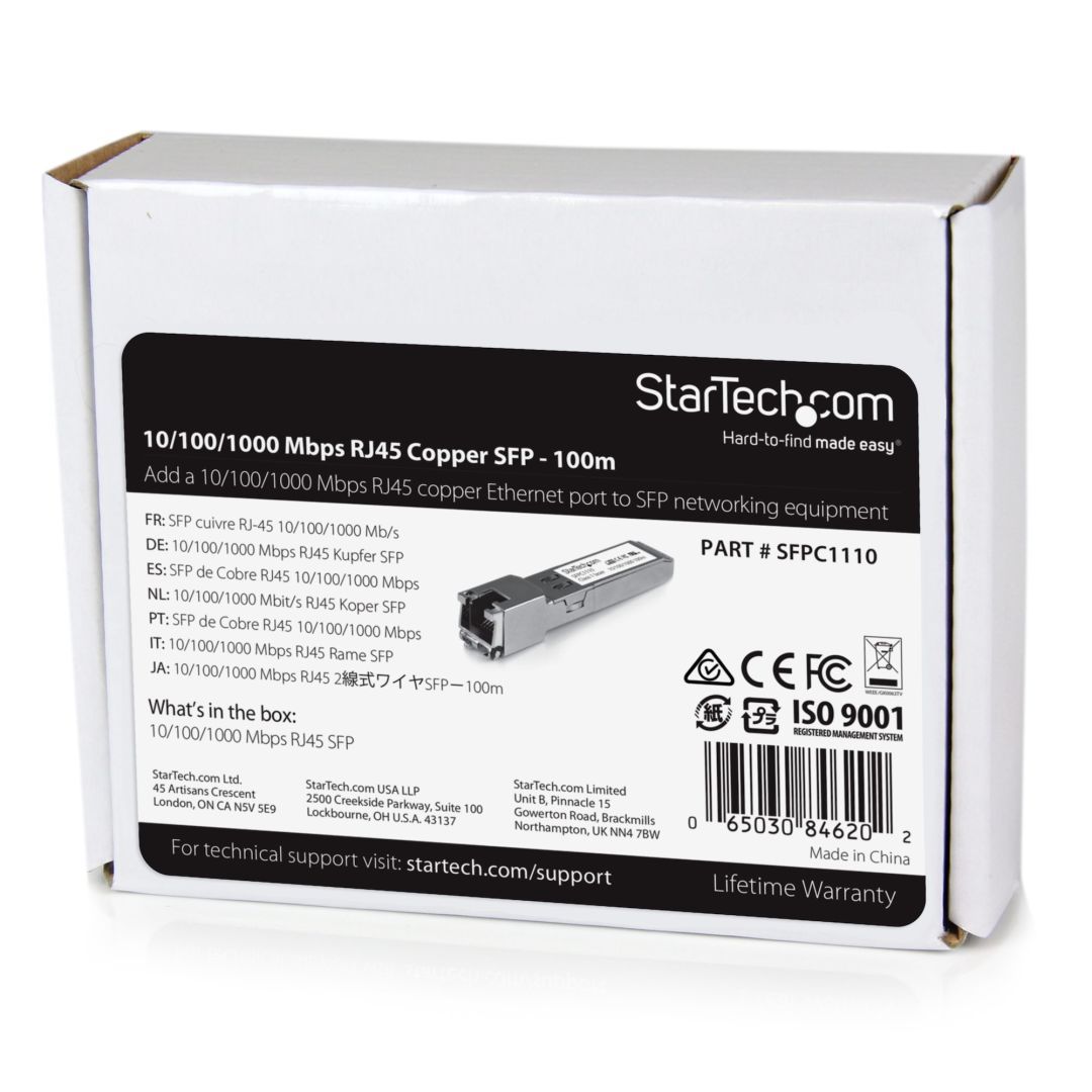 Startech Cisco SFP-GE-T Compatible SFP Module