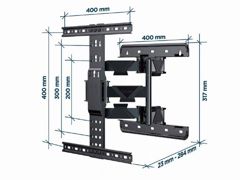 Gembird WM-65ST-01 Full-motion TV wall mount 32”-65” Black