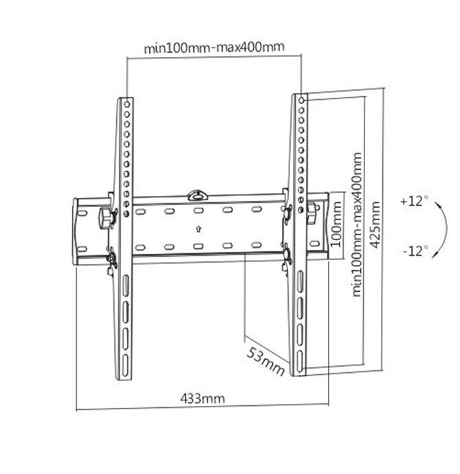 Gembird WM-55T-02 Tilt TV Wall Mount 32”-55" Black