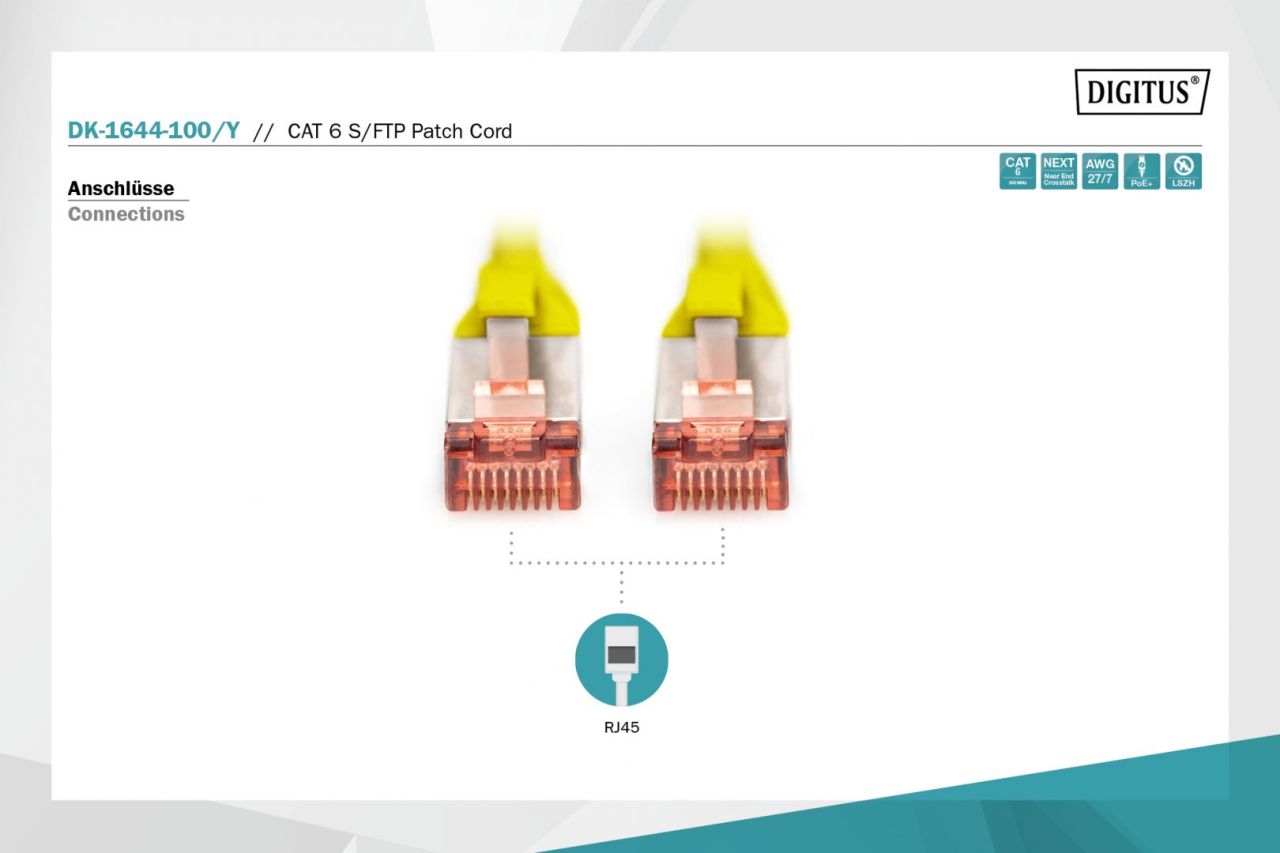 Digitus CAT6 S-FTP Patch Cable 10m Yellow