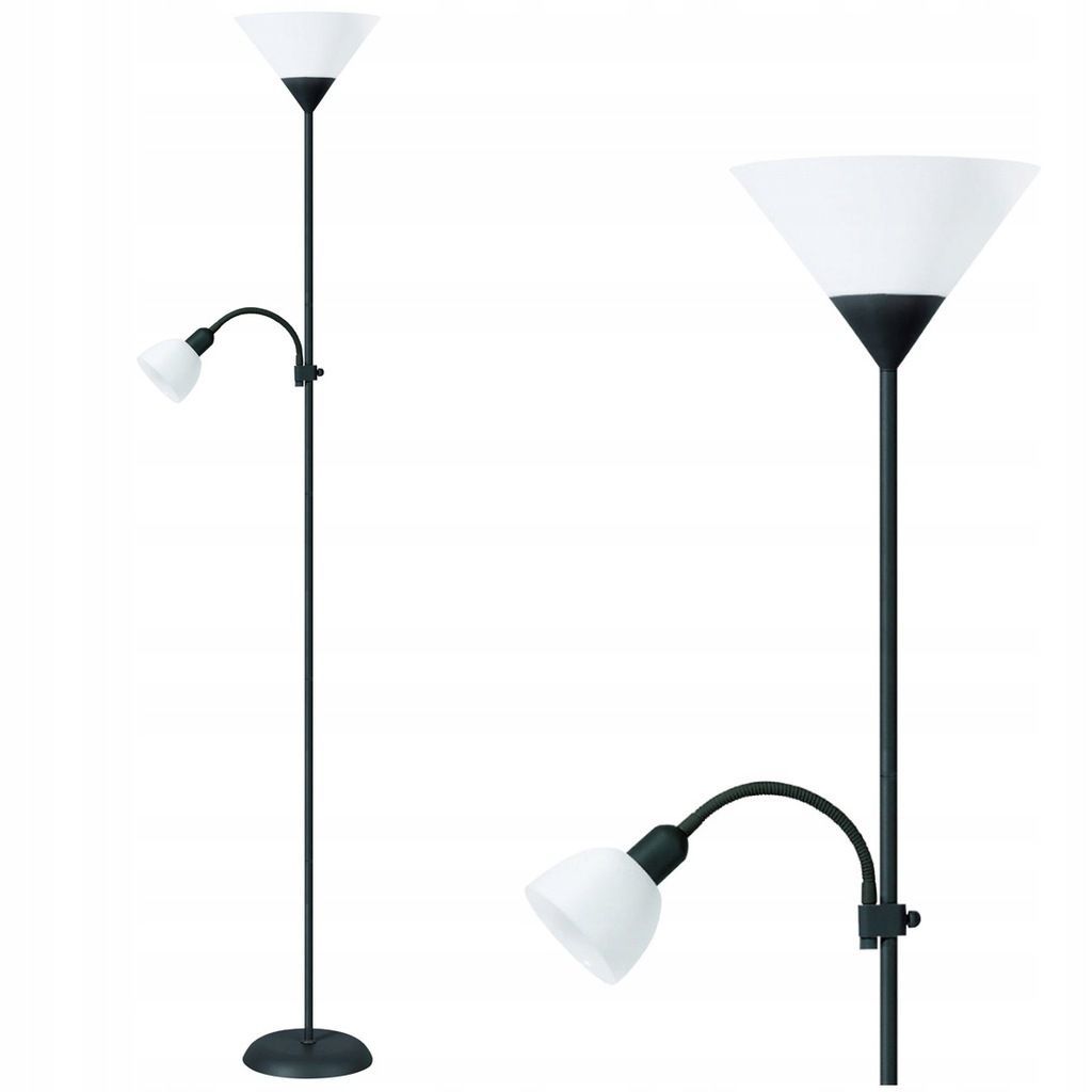 Platinet Floor Lamp E27+E14 Black