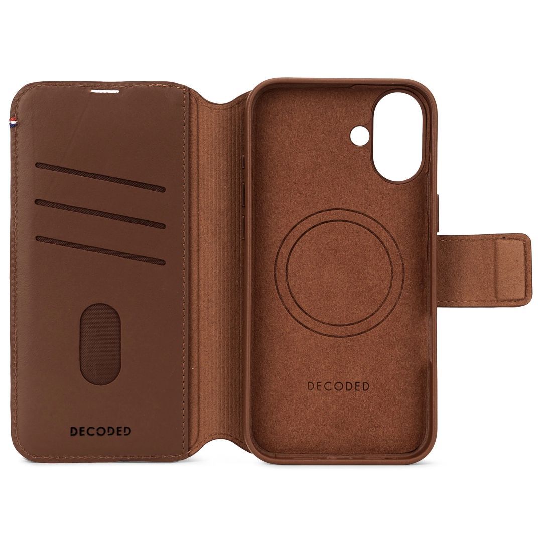 Decoded Leather Detachable Wallet iPhone 16 Tan