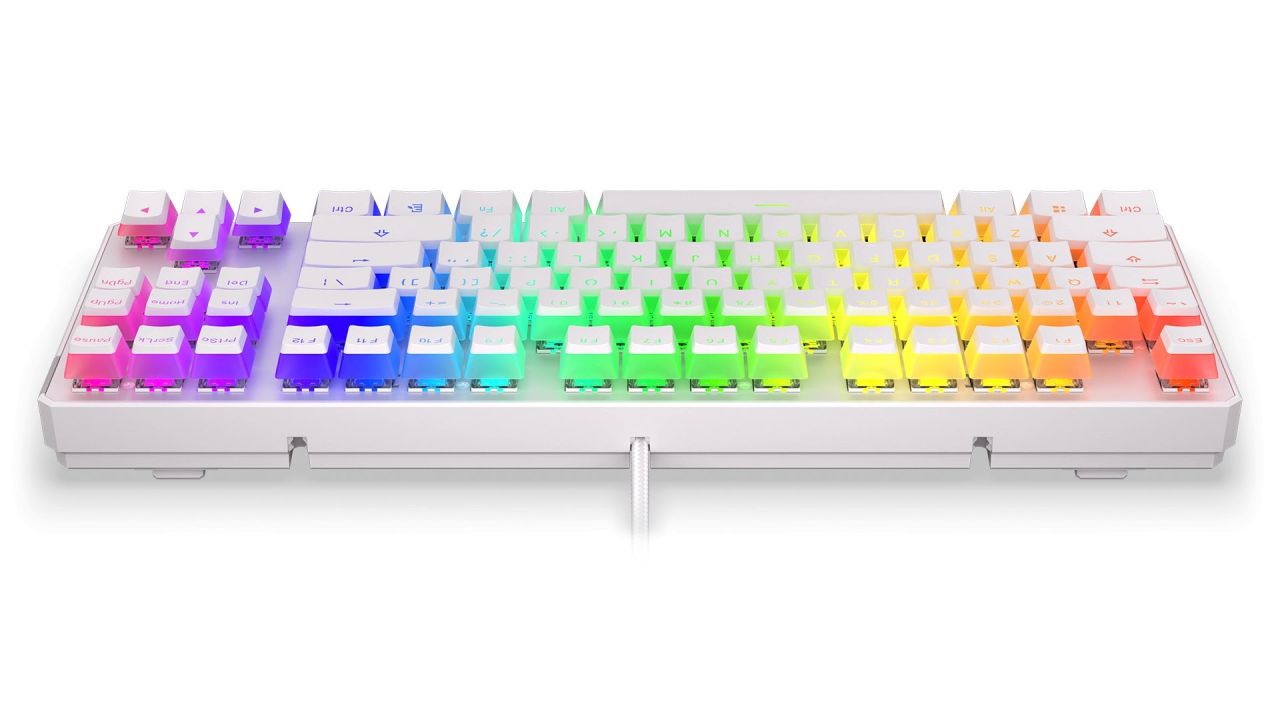 Endorfy Thock TKL Red Switch Mechanical Keyboard Pudding Onyx White US