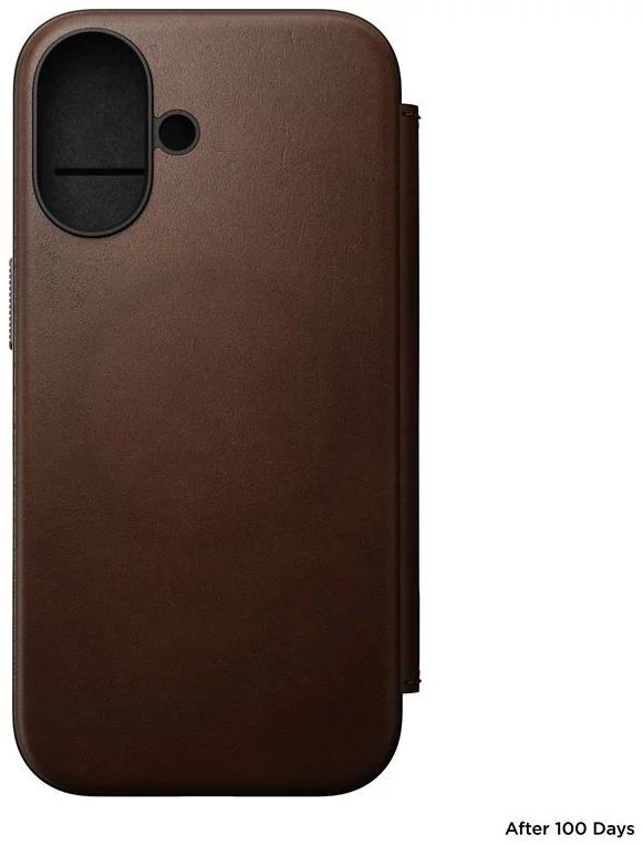 Nomad Modern Leather Folio iPhone 16 Brown