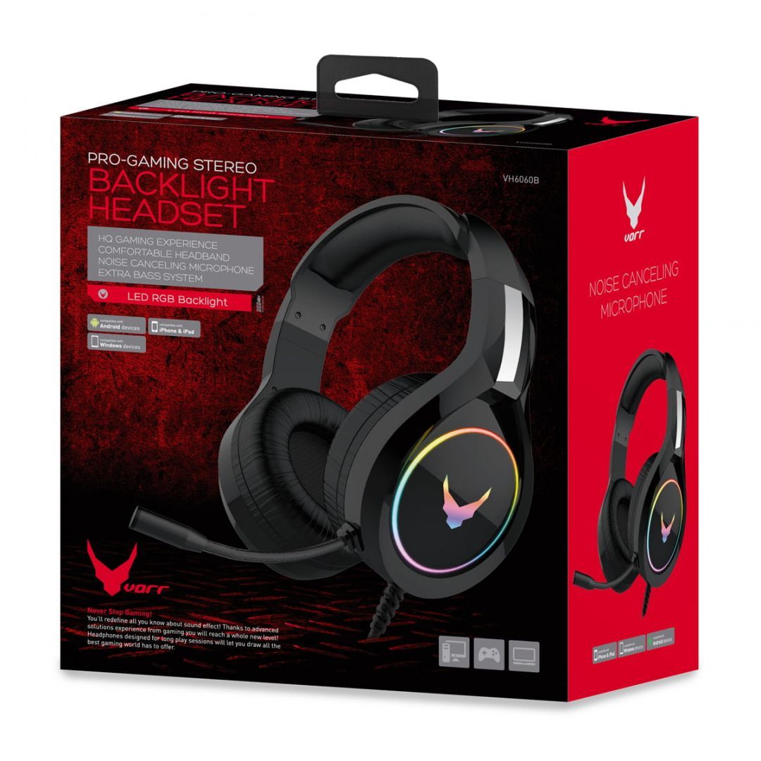 Platinet Omega Varr VH6060B Gaming RGB Headset Black